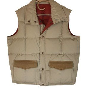 Vintage Retro 80's Down Puffer Vest Reversible Down Designs Size XL
